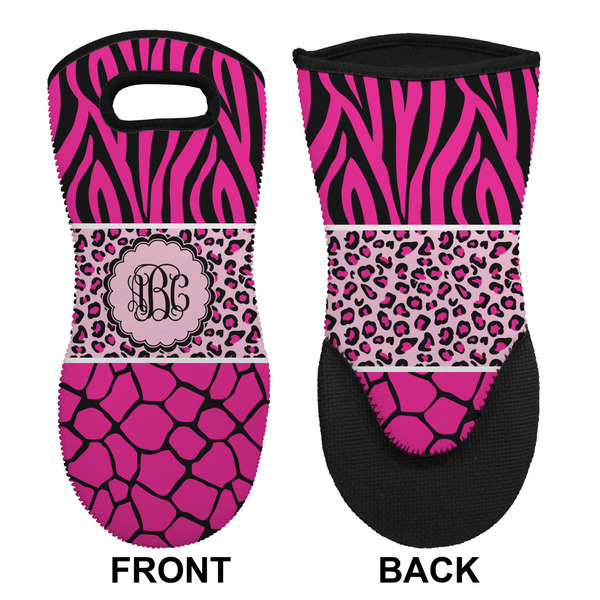 Triple Animal Print Neoprene Oven Mitt (Front & Back)