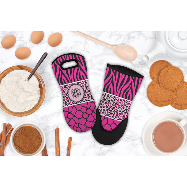 Triple Animal Print Neoprene Oven Mitt - Lifestyle Image