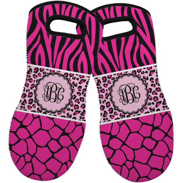 Triple Animal Print Neoprene Oven Mitt -Set of 2 - Front
