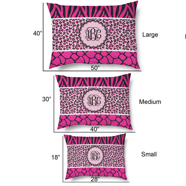 Triple Animal Print Outdoor Dog Beds - SIZE CHART