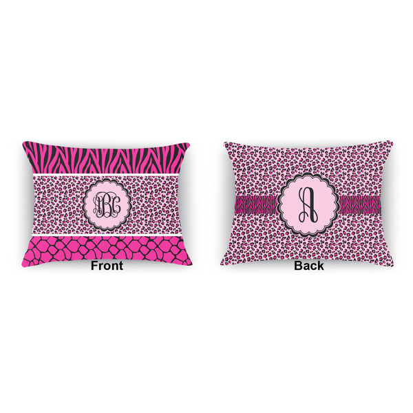 Triple Animal Print  Outdoor Rectangular Throw Pillow (Front and Back)