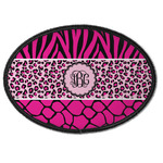 Triple Animal Print Iron On Oval Patch w/ Monogram