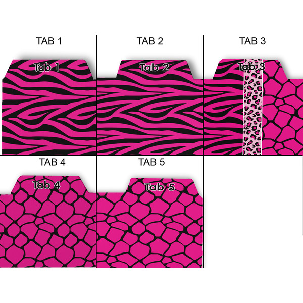 Triple Animal Print Page Dividers - Set of 5 - Approval