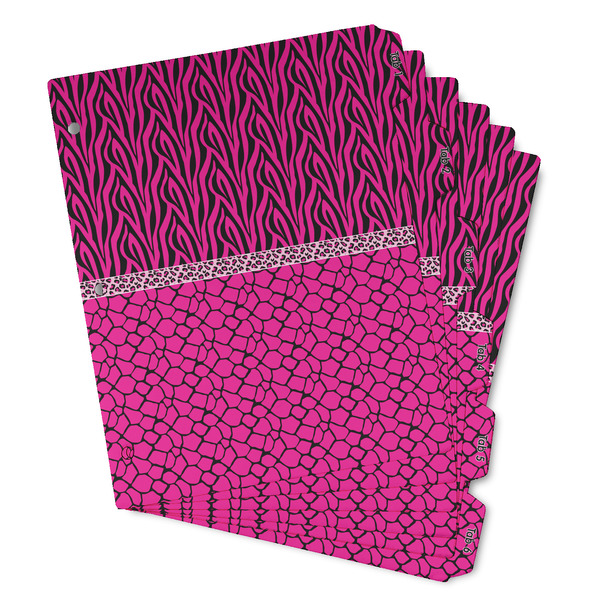 Custom Triple Animal Print Binder Tab Divider - Set of 6 (Personalized)