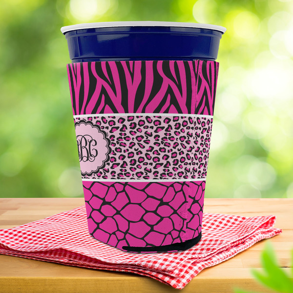 Triple Animal Print Party Cup Sleeves - with bottom - Lifestyle