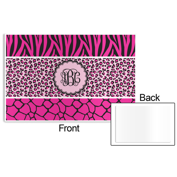 Triple Animal Print Disposable Paper Placemat - Front & Back