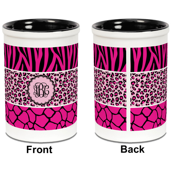 Triple Animal Print Pencil Holder - Black - approval