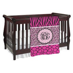 Triple Animal Print Baby Blanket (Double Sided) (Personalized)