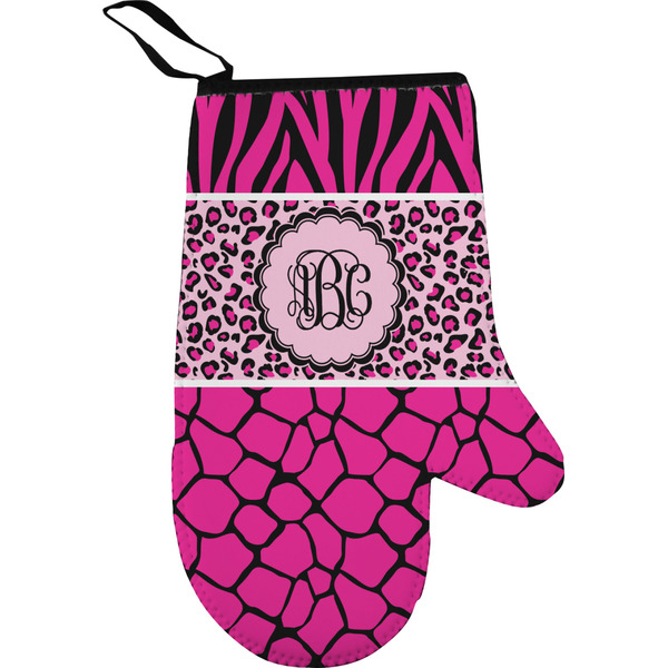 Triple Animal Print Personalized Oven Mitt