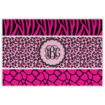 Triple Animal Print Laminated Placemat w/ Monogram