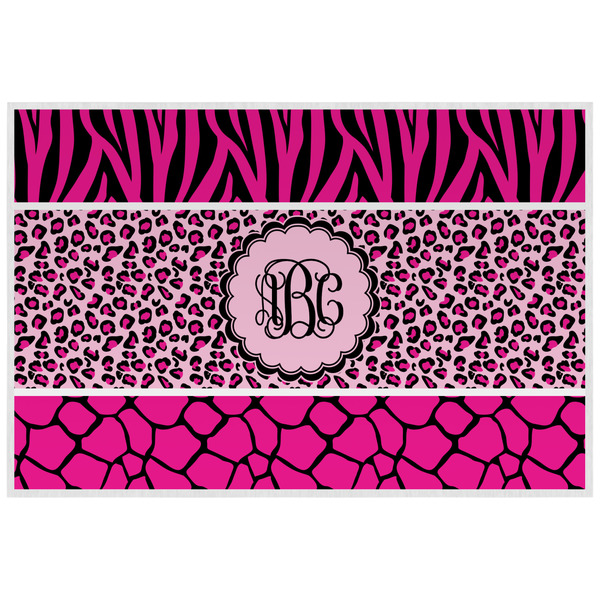 Custom Triple Animal Print Laminated Placemat w/ Monogram