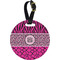 Triple Animal Print Plastic Luggage Tag - Round (Personalized)