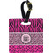 Triple Animal Print Plastic Luggage Tag - Square w/ Monogram