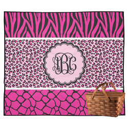 Triple Animal Print Outdoor Picnic Blanket (Personalized)