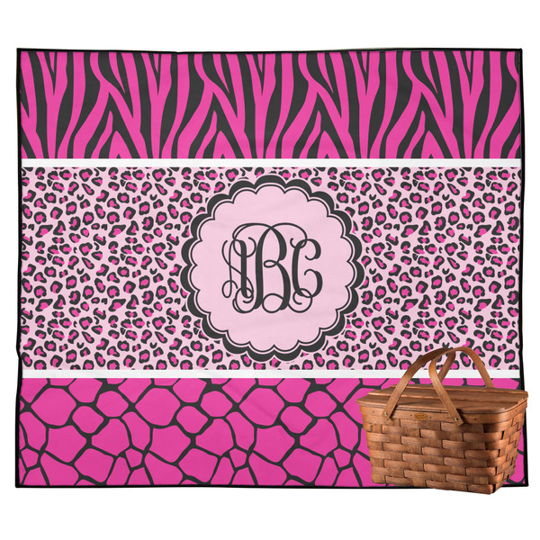 Custom Triple Animal Print Outdoor Picnic Blanket (Personalized)