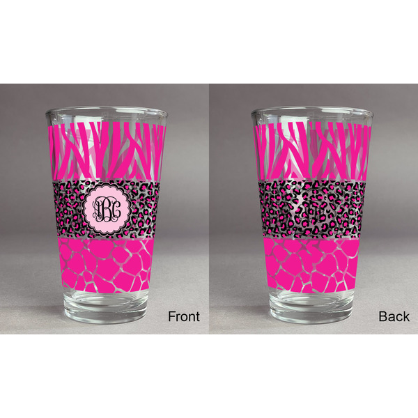 Triple Animal Print Pint Glass - Full Fill w Transparency - Approval