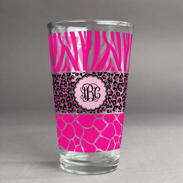 Custom Triple Animal Print Pint Glass - Full Print (Personalized)