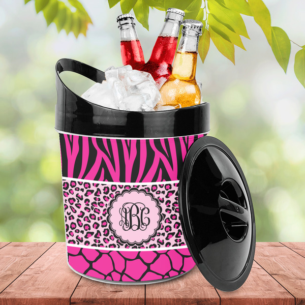 Triple Animal Print Plastic Ice Bucket - LIFESTYLE