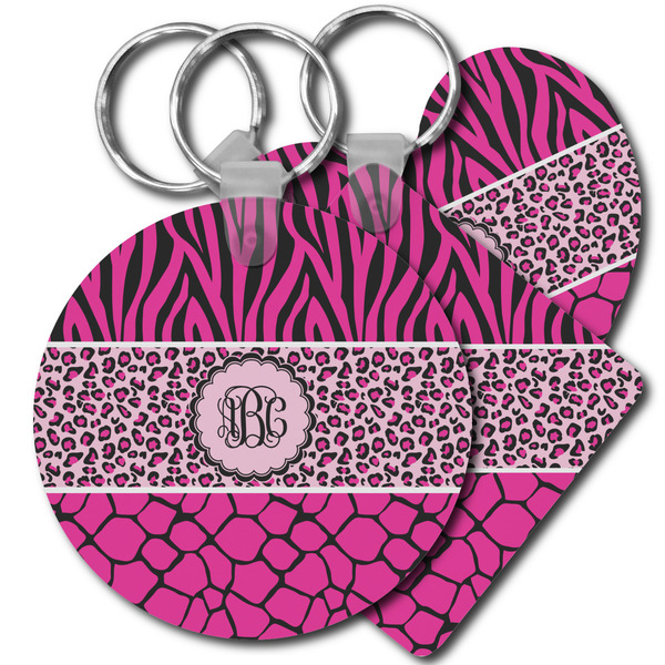 Custom Triple Animal Print Plastic Keychain (Personalized)