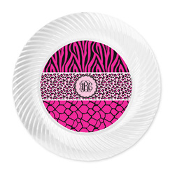 Triple Animal Print Plastic Party Dinner Plates - 10" (Personalized)