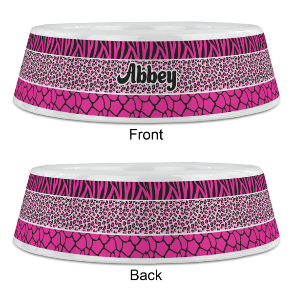 Triple Animal Print Plastic Pet Bowls - Large - APPROVAL