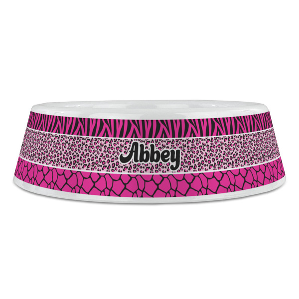 Triple Animal Print Plastic Pet Bowls - Large - FRONT