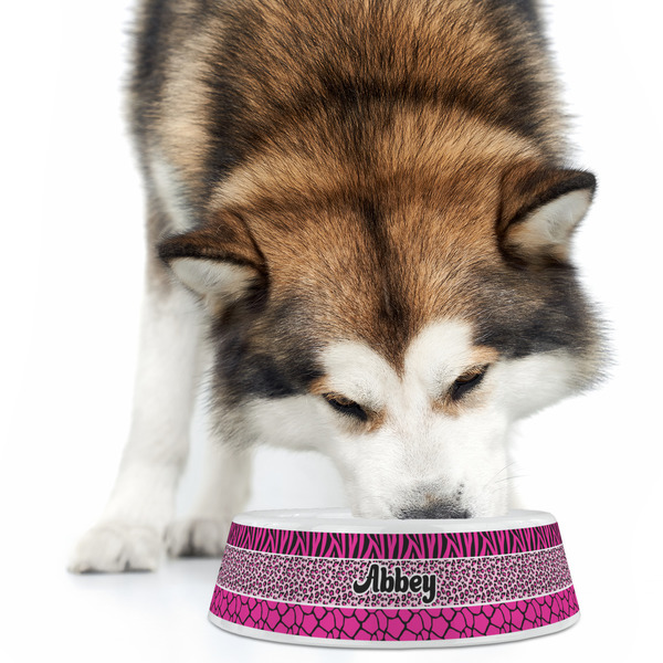 Triple Animal Print Plastic Pet Bowls - Large - LIFESTYLE