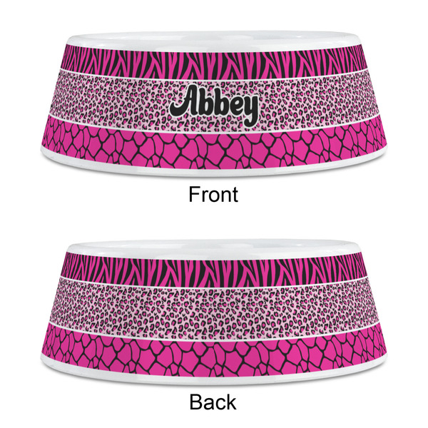 Triple Animal Print Plastic Pet Bowls - Medium - APPROVAL