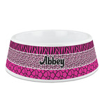 Triple Animal Print Plastic Dog Bowl - Medium (Personalized)