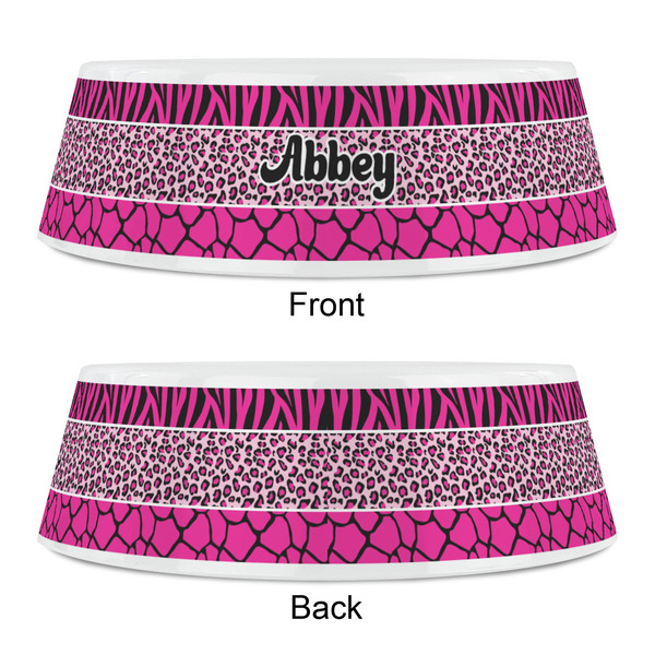 Triple Animal Print Plastic Pet Bowls - Small - APPROVAL