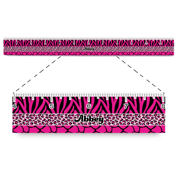 Custom Triple Animal Print Plastic Ruler - 12" (Personalized)