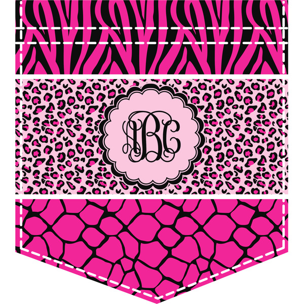 Custom Triple Animal Print Iron On Faux Pocket (Personalized)