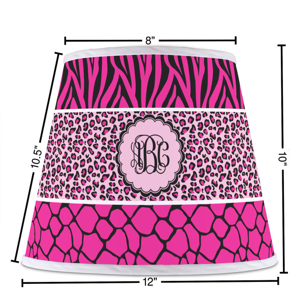 Triple Animal Print Poly Film Empire Lampshade - Dimensions