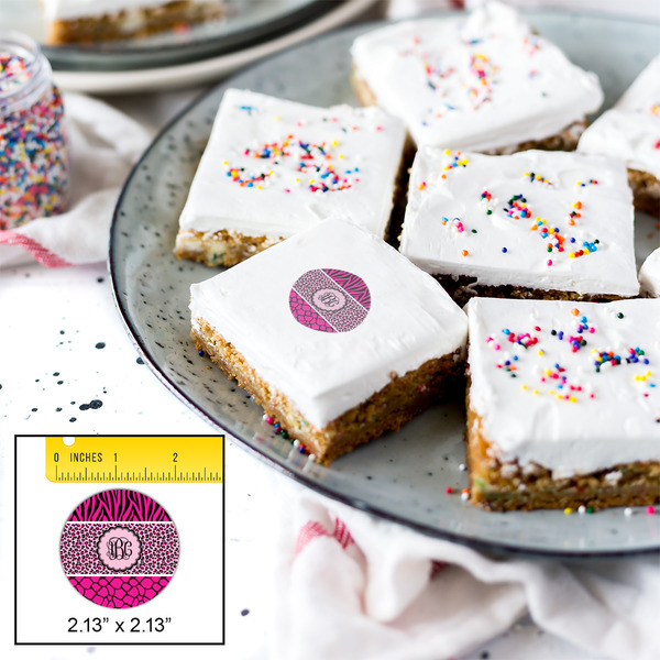 Triple Animal Print Printed Icing Circle - Small - In Context