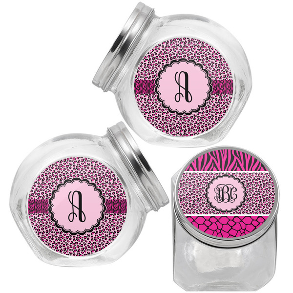 Triple Animal Print Puppy Treat Jar - Top Left Right