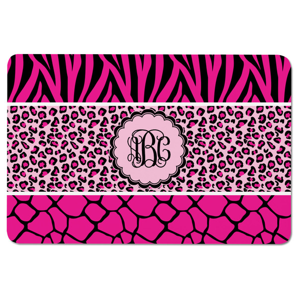 Triple Animal Print Rectangular Fridge Magnet - FRONT