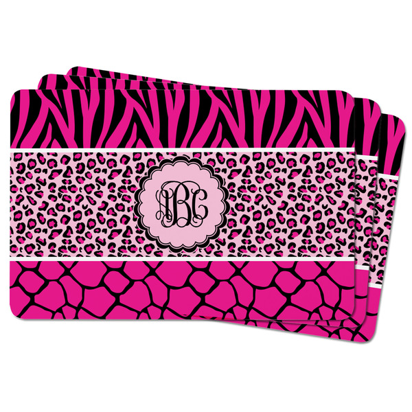 Triple Animal Print Rectangular Fridge Magnet - THREE