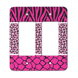 Triple Animal Print Rocker Style Light Switch Cover - Two Switch