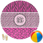 Triple Animal Print Round Beach Towel (Personalized)
