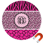 Triple Animal Print Round Car Magnet - 10" (Personalized)