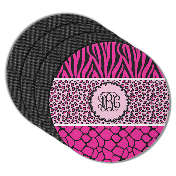 Triple Animal Print Round Coaster Rubber Back - Main