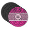 Triple Animal Print Round Rubber Backed Coasters - Set of 4 (Personalized)