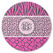 Triple Animal Print Round Rubber Backed Coaster (Personalized)