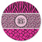 Triple Animal Print Round Rubber Backed Coaster (Personalized)