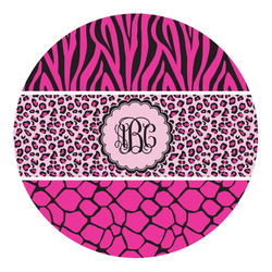 Triple Animal Print Round Decal - Large (Personalized)