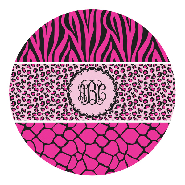 Custom Triple Animal Print Round Decal - Small (Personalized)