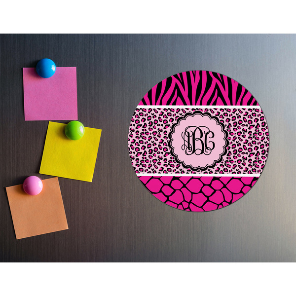 Triple Animal Print Round Fridge Magnet - LIFESTYLE