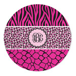 Triple Animal Print 5' Round Indoor Area Rug (Personalized)