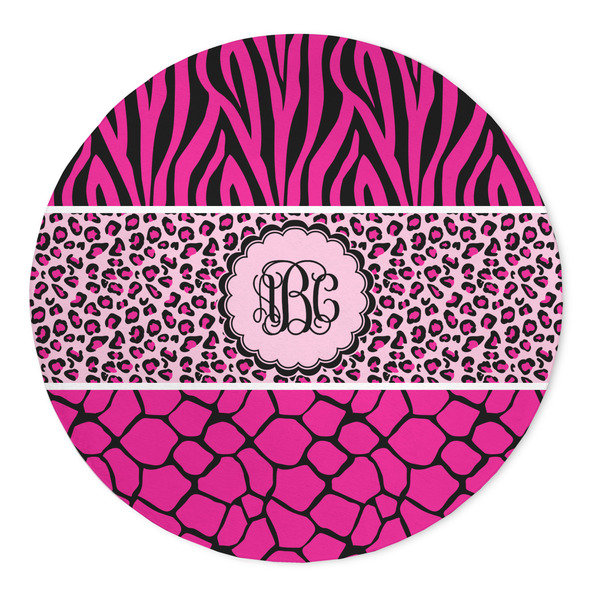 Custom Triple Animal Print 5' Round Indoor Area Rug (Personalized)