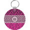 Triple Animal Print Round Plastic Keychain (Personalized)